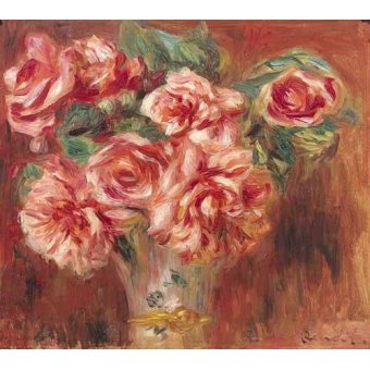 cuadros de flores - Cuadro -Rosas en un jarrón-