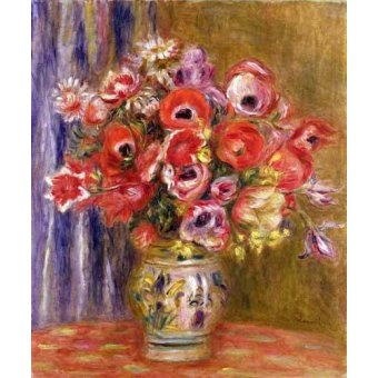cuadros de flores - Cuadro -Jarrón de tulipanes y anémonas-