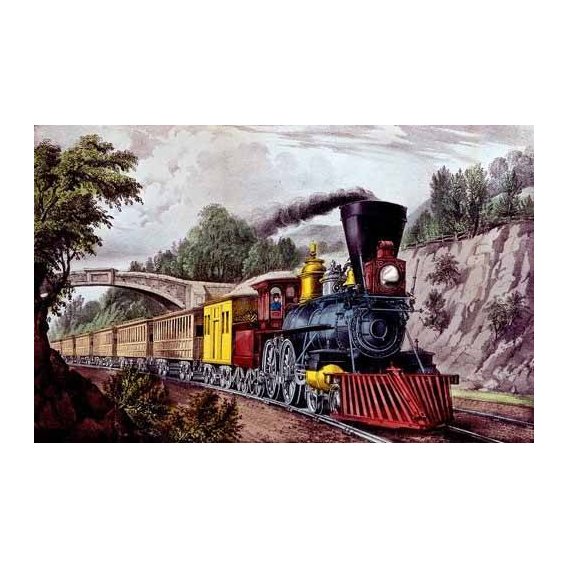 cuadros de mapas, grabados y acuarelas - Cuadro -Tren rápido-