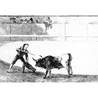 cuadros de mapas, grabados y acuarelas - Cuadro -Tauromaquia num.30: Pedro Romero matando a toro parado-