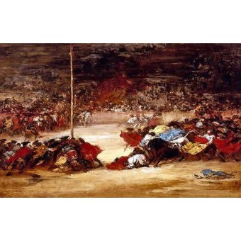 cuadros de mapas, grabados y acuarelas - Cuadro -La corrida-