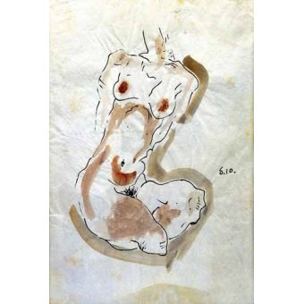 cuadros de mapas, grabados y acuarelas - Cuadro -Desnudo Femenino -