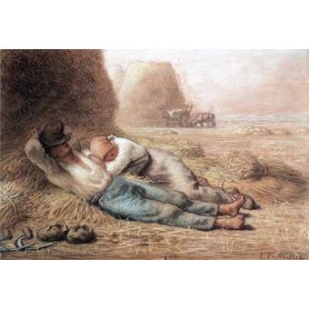 cuadros de mapas, grabados y acuarelas - Cuadro -La méridienne Pastel et crayon noir, 1866 -