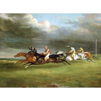 cuadros de fauna - Cuadro -Carrera de caballos en Epsom-