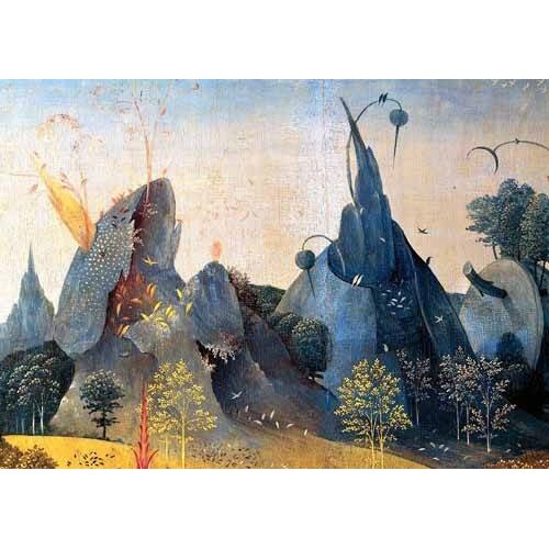 Cuadro -Triptico: Jardin de las delicias, -Paisaje azul--, El (Hieronymus Bosch) Bosco
