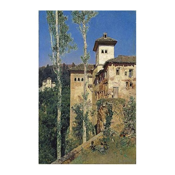 cuadros de paisajes - Cuadro -La Torre de las Damas en la Alhambra-