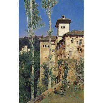 cuadros de paisajes - Cuadro -La Torre de las Damas en la Alhambra-