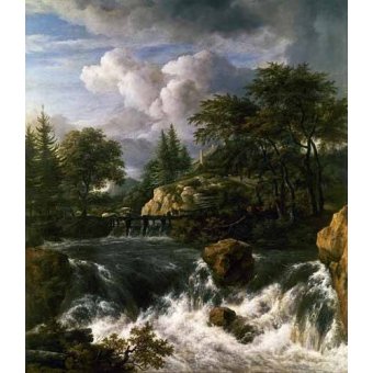 cuadros de paisajes - Cuadro -Paisaje con una cascada-