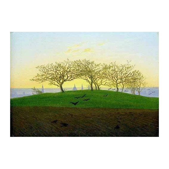 cuadros de paisajes - Cuadro -Cerros y campos arados cerca de Dresden-