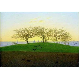 cuadros de paisajes - Cuadro -Cerros y campos arados cerca de Dresden-