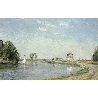 Cuadro -Al borde del río-, Camille Pissarro