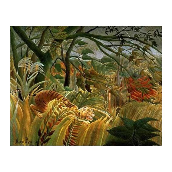cuadros de paisajes - Cuadro -Tigre en una tormenta tropical-