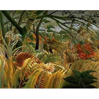 cuadros de paisajes - Cuadro -Tigre en una tormenta tropical-