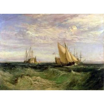 cuadros de marinas - Cuadro -La confluencia entre el Tamesis y el Medway-