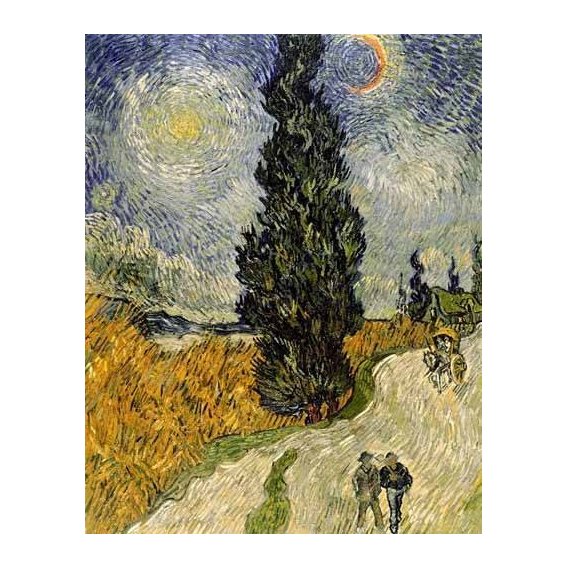 cuadros de paisajes - Cuadro -Carretera con cipreses-